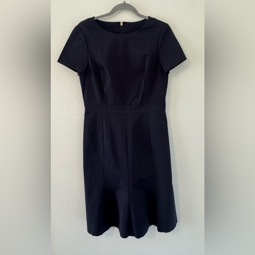 Tory Burch Shania Fit & Flare Navy Dress Career Chic Classic *NO SIZE TAG*